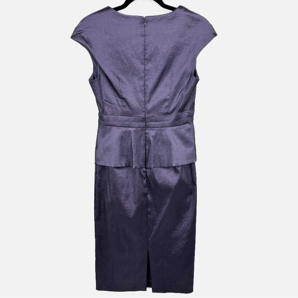 Jessica Howard Purple Peplum Sheath Dress with Embellished Waist Size 6 - Picture 4 of 14